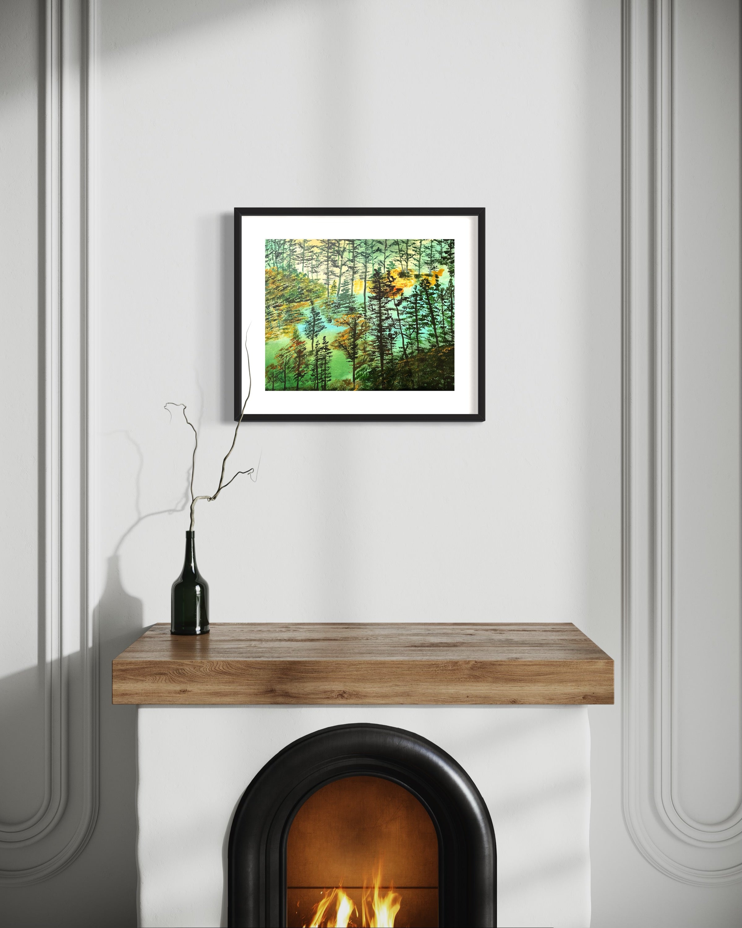 Foggy forest upgrade to Art Canva 40cm by 60cm FREE hanging kit and FREE postage