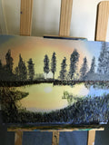 Forest Lake Sunset Painting